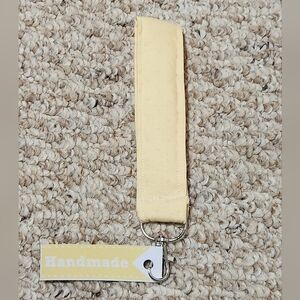 Handmade Yellow and Polka Dot Key Fob